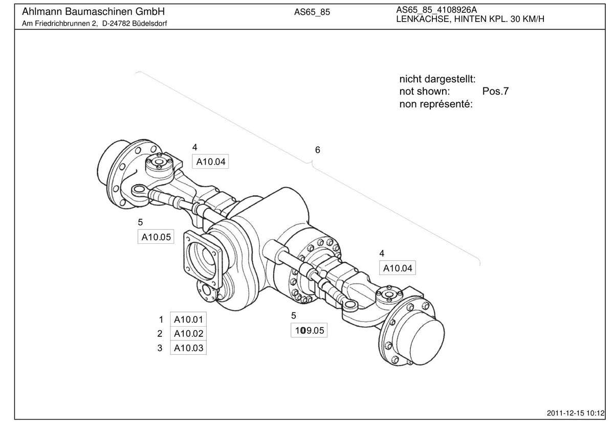 Ahlmann AS65, AS85 (AZ85) Swing Loader Parts Catalog – sample page 5