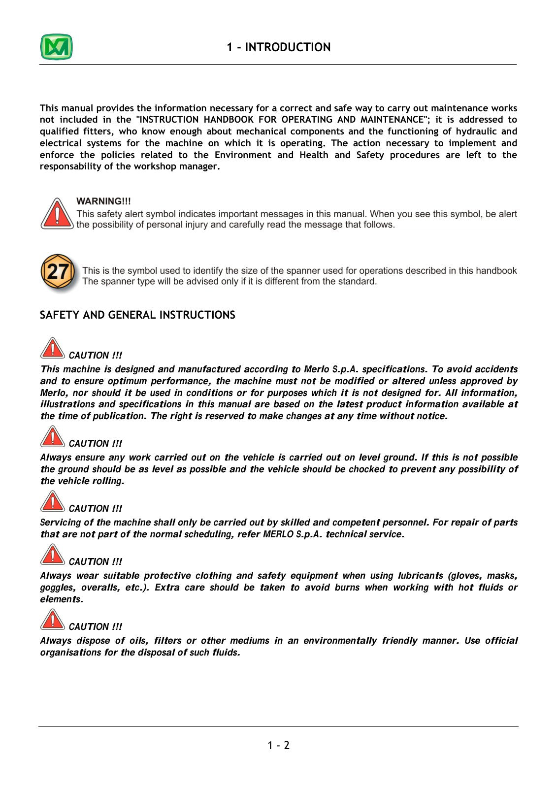 Merlo DBM 2000, 2500, 3500 EV Concrete Mixer Service Manual, Parts Manual & Diagrams – sample page 5