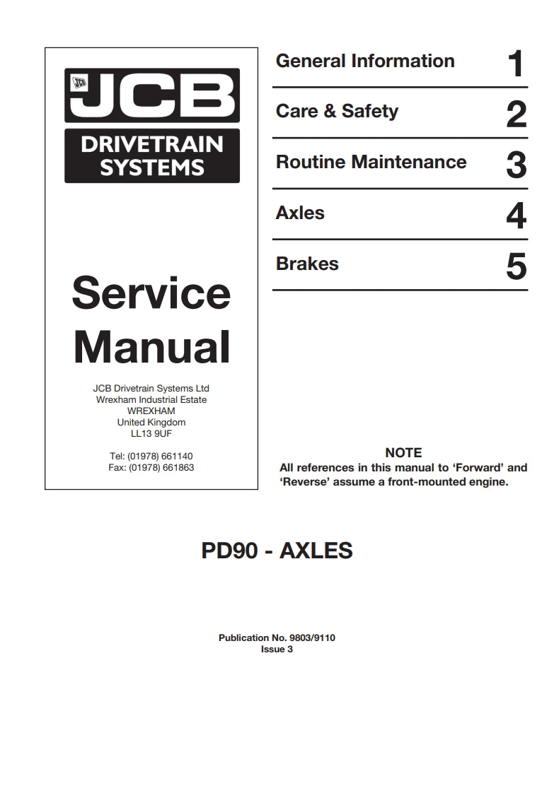 JCB DRIVETRAINSYSTEM Service Manual