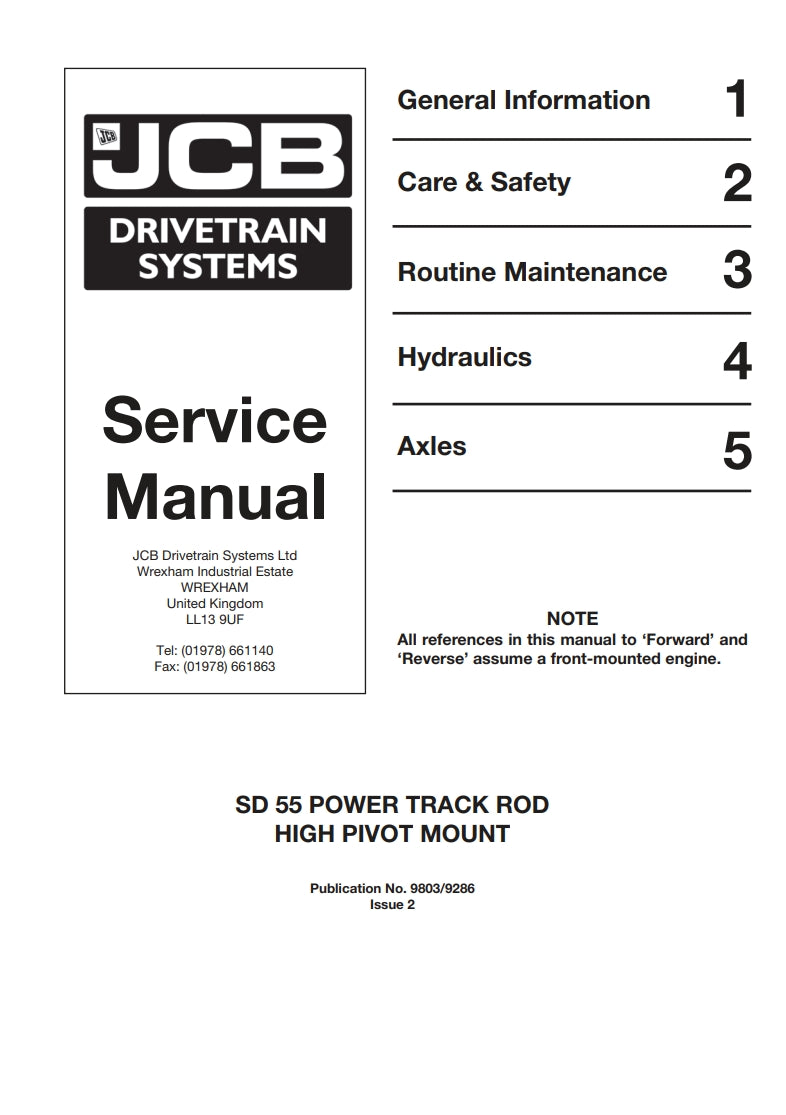 Service Manual SD 55 POWER TRACK ROD HIGH PIVOT MOUNT