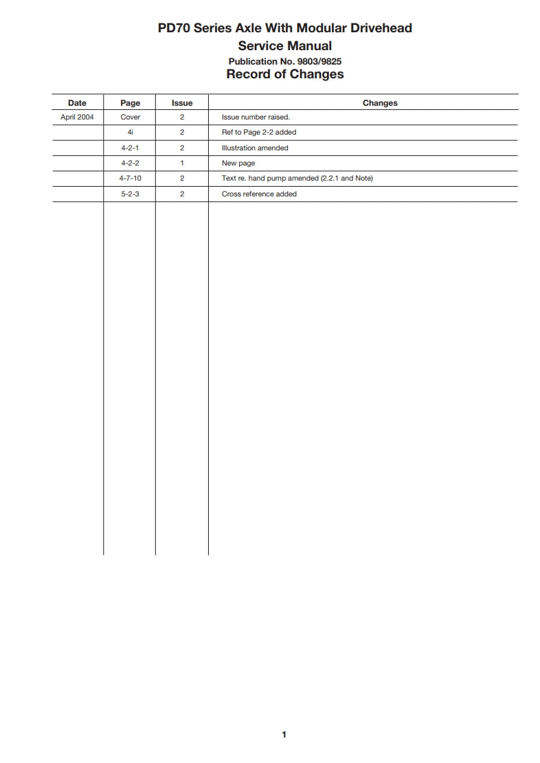 Service Manual PD70 SERIES MODULAR DRIVEHEAD