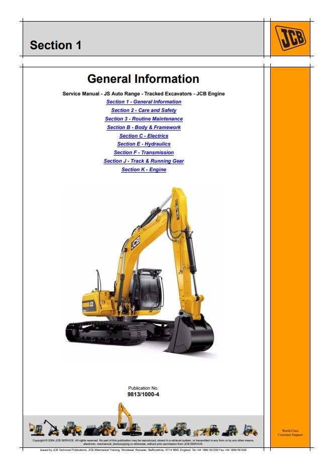 Service Manual JS Auto Range - Tracked Excavators - JCB Engine