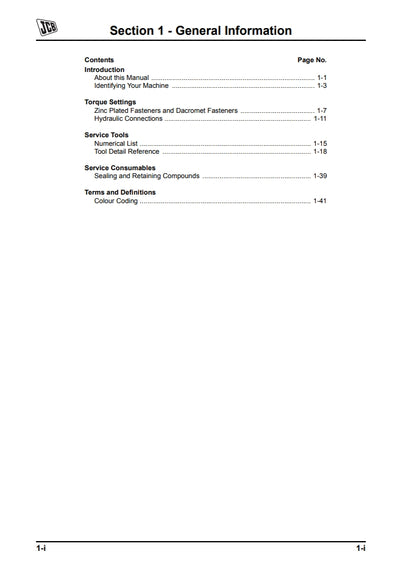 Service Manual JS Auto Range - Tracked Excavators - JCB Engine