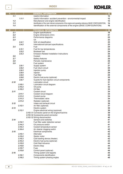 KDI 1903 M - 2504 M WORKSHOP MANUAL KOHLER DEISEL KDI