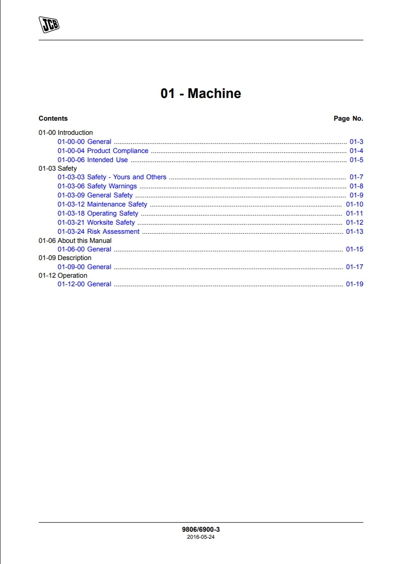 SERVICE MANUAL JCB 672 Mechanical Engine