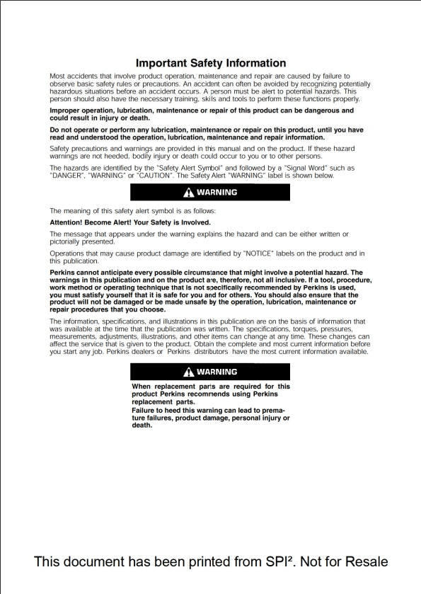 PERKINS System Operation Testing and Adjusting 400C Industrial Engine