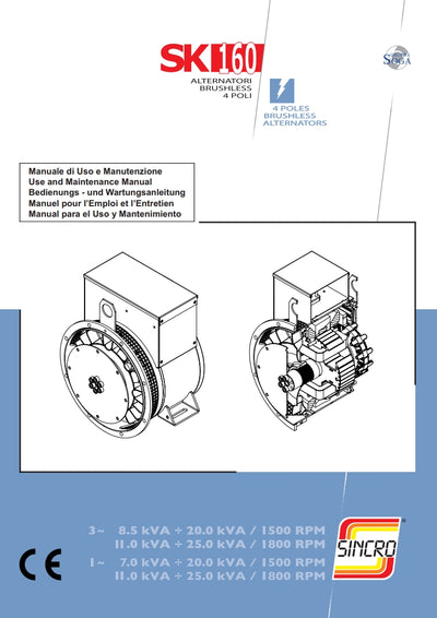 Sk160 ALTERNATORI BRUSHLESS 4 POLI