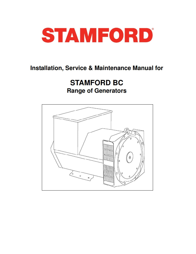 STAMFORD Installation, Service & Maintenance Manual for STAMFORD BC Range of Generators