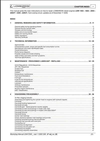 WORKSHOP MANUAL CHD series Engine
