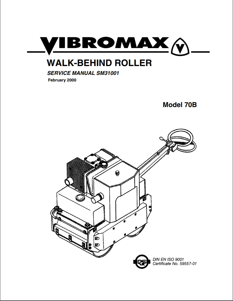 VIBROMAX WALK-BEHIND ROLLER SERVICE MANUAL Model 70B