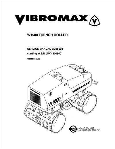 VIBROMAX W1500 TRENCH ROLLER SERVICE MANUAL
