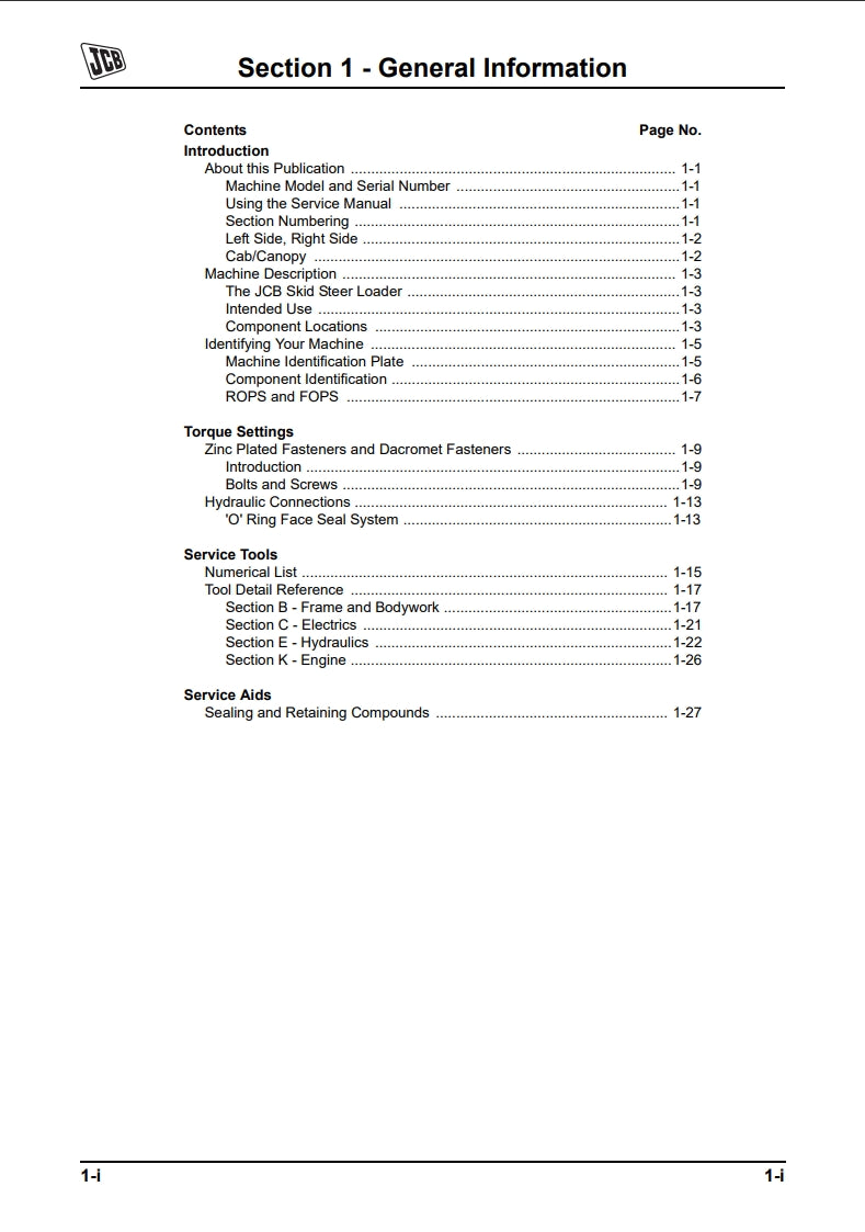 Service Manual Skid Steer Large Platform