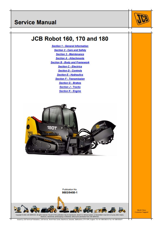 Service Manual JCB Robot 160, 170 and 180