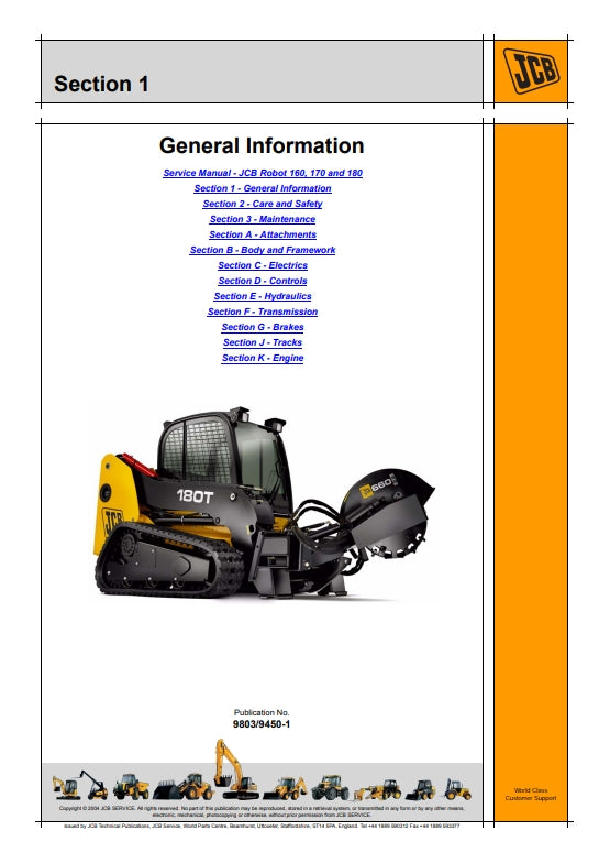 Service Manual JCB Robot 160, 170 and 180