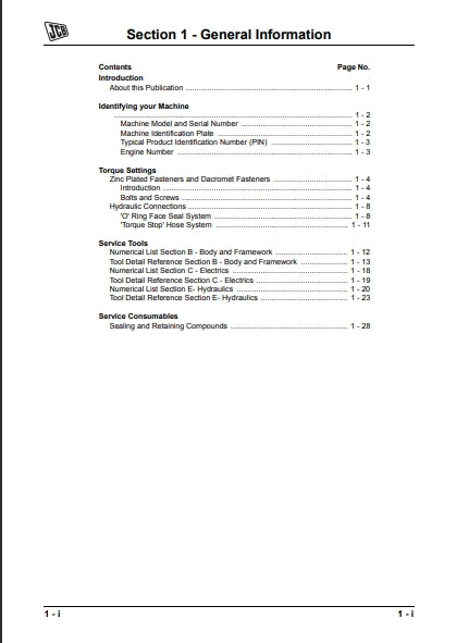 Service Manual JCB Robot 160, 170 and 180