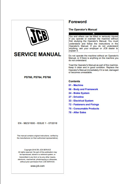 SERVICE MANUAL PS760, PS764, PS766