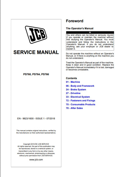 SERVICE MANUAL PS760, PS764, PS766