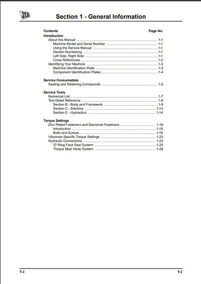 Section 1 General Information Service Manual - VM RANGE - TIER II
