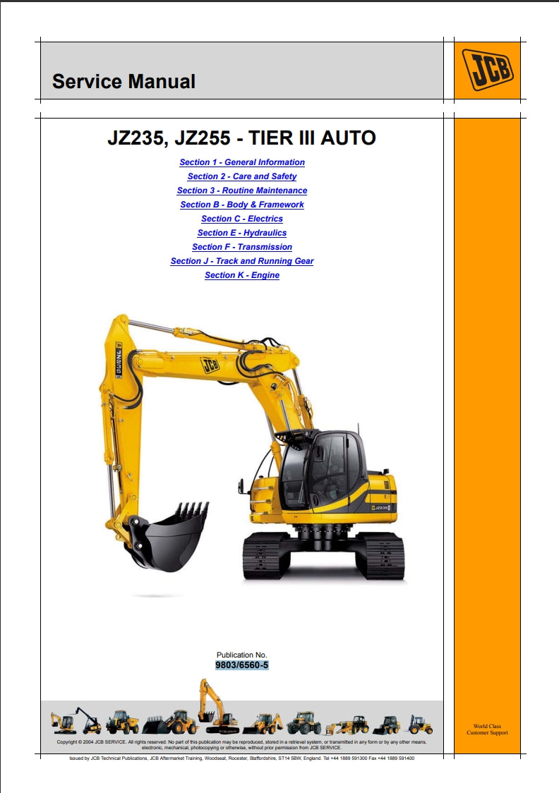 Service Manual JZ235, JZ255 - TIER III AUTO