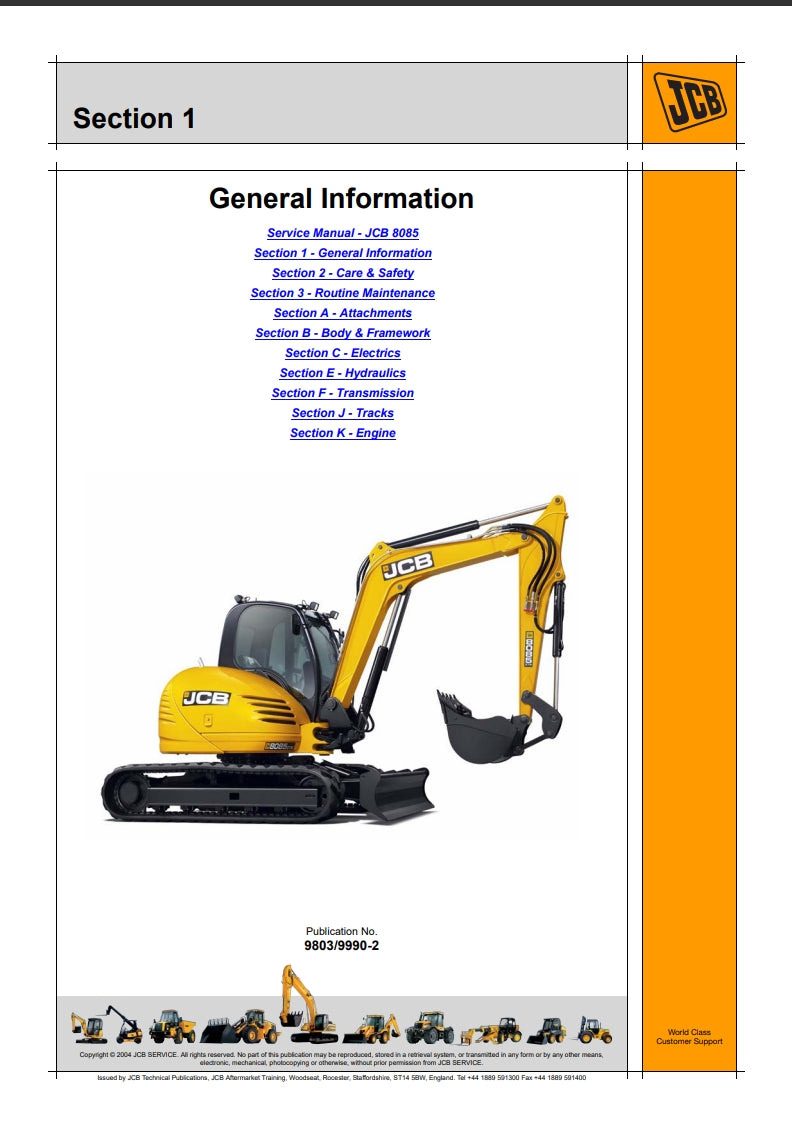 Service Manual JCB 8085