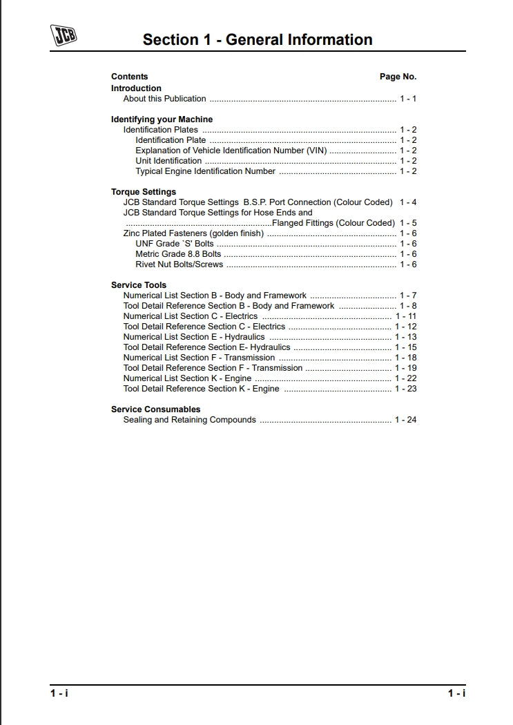 Service Manual 407B ZX, 408B ZX, 409B Z, 410B ZX, 411B ZX