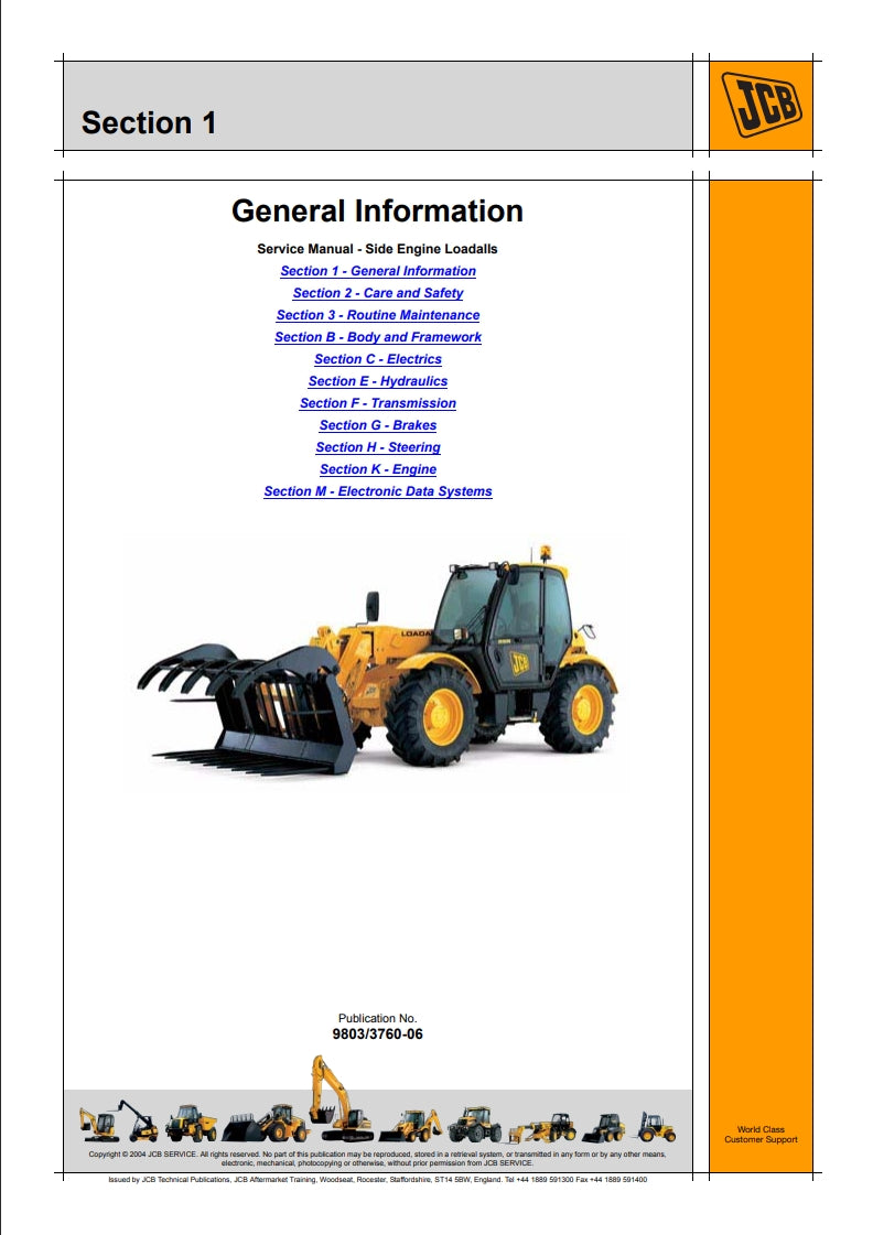 Service Manual Side Engine Loadalls