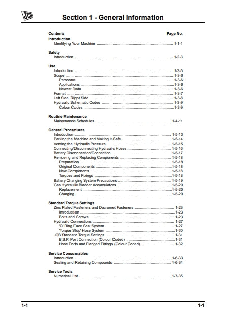Service Manual JS370 - Tracked Excavators - Tier 2 JCB DieselMax Engine