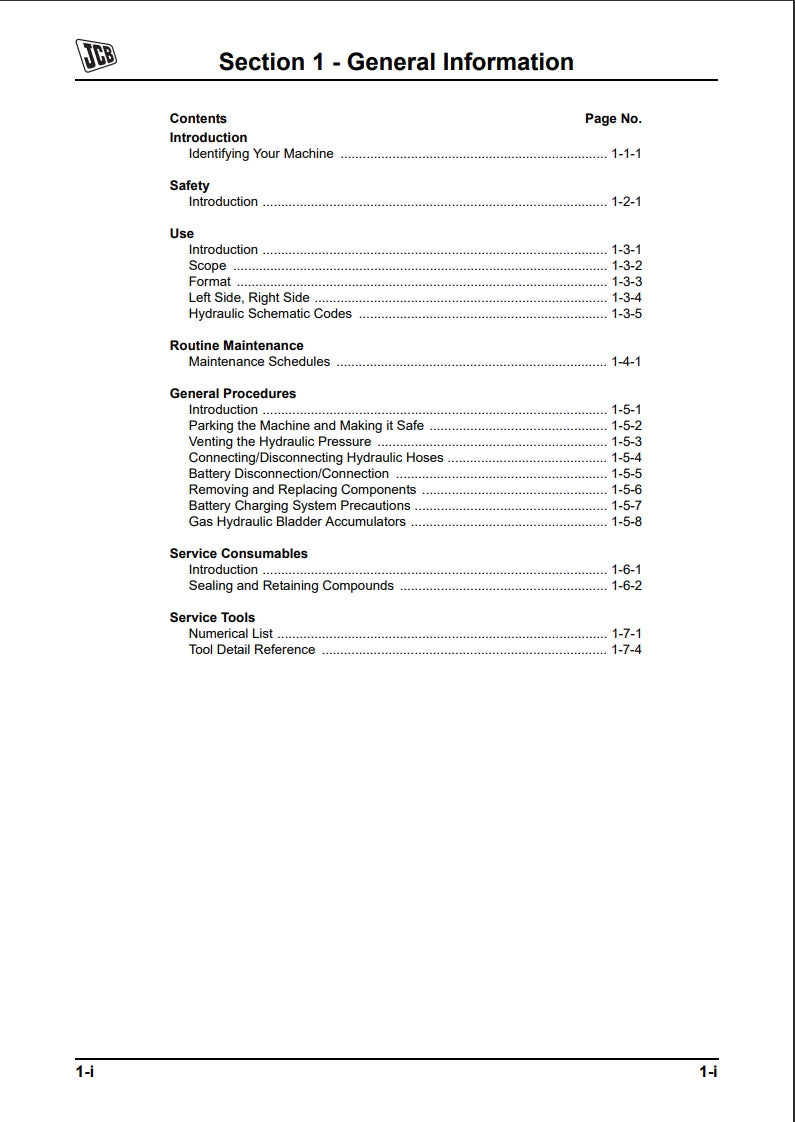 Service Manual JS300, JS330, JS360/370 - Tracked Excavators - Tier 2 JCB DieselMax Engine