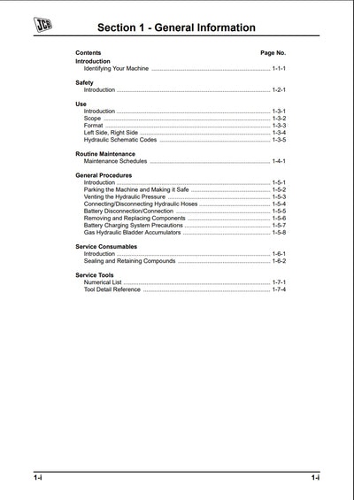 Service Manual JS300, JS330, JS360/370 - Tracked  Excavators - Tier 2 JCB DieselMax  Engine