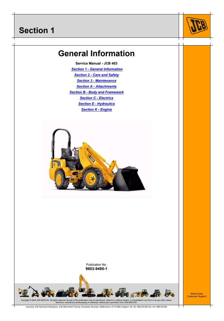 Service Manual JCB 403