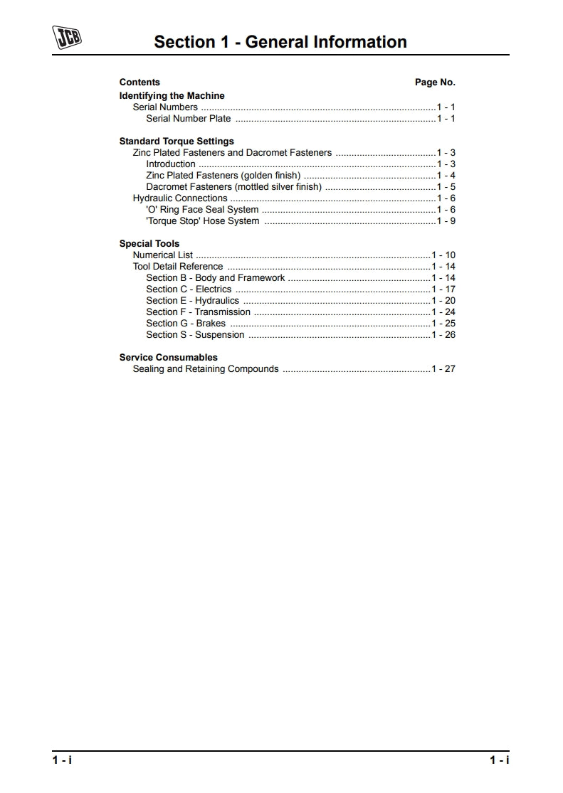 Service Manual JCB 8250 Fastrac