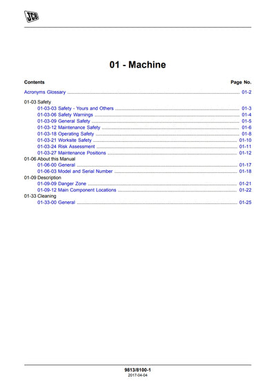SERVICE MANUAL BACKHOE LOADER 4CX Pilingmaster