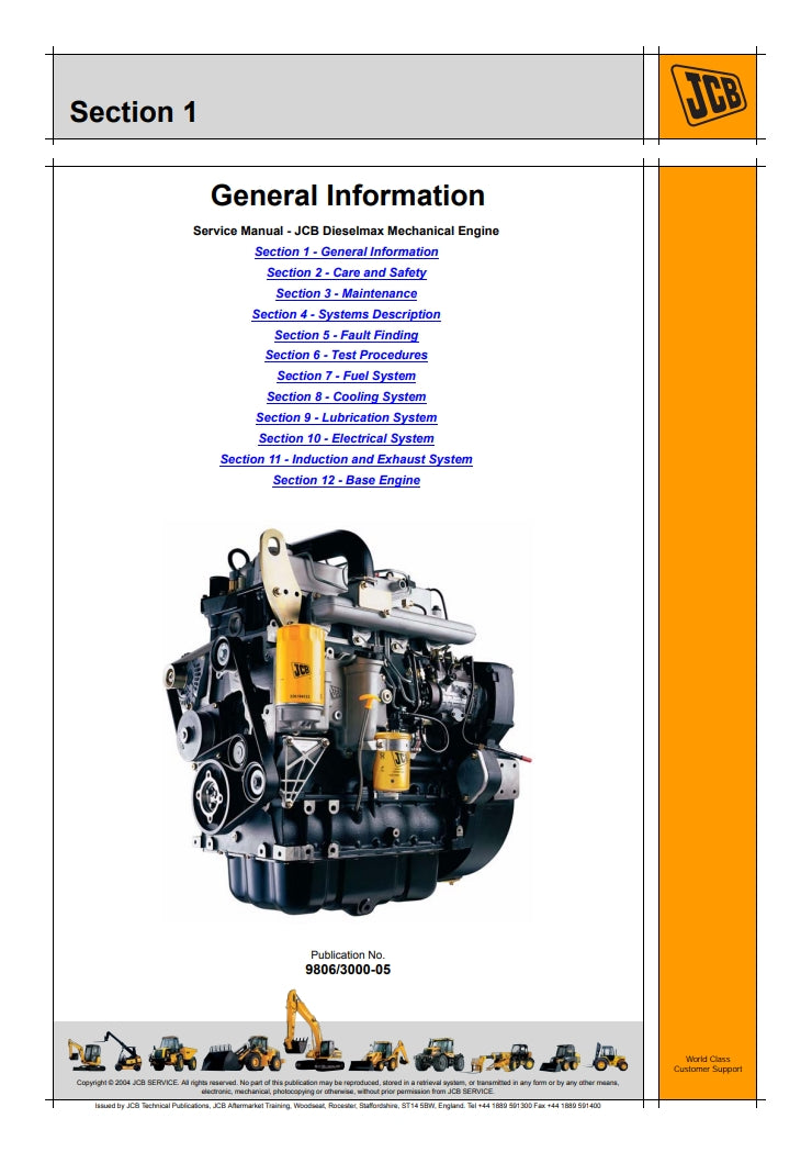 Service Manual JCB Dieselmax Mechanical Engine