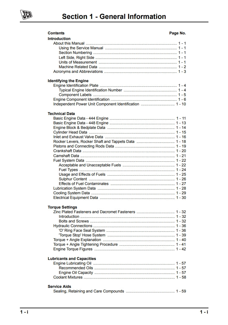 Service Manual JCB Dieselmax Mechanical Engine