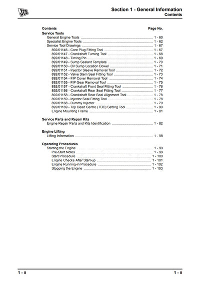 Service Manual JCB Dieselmax Mechanical Engine