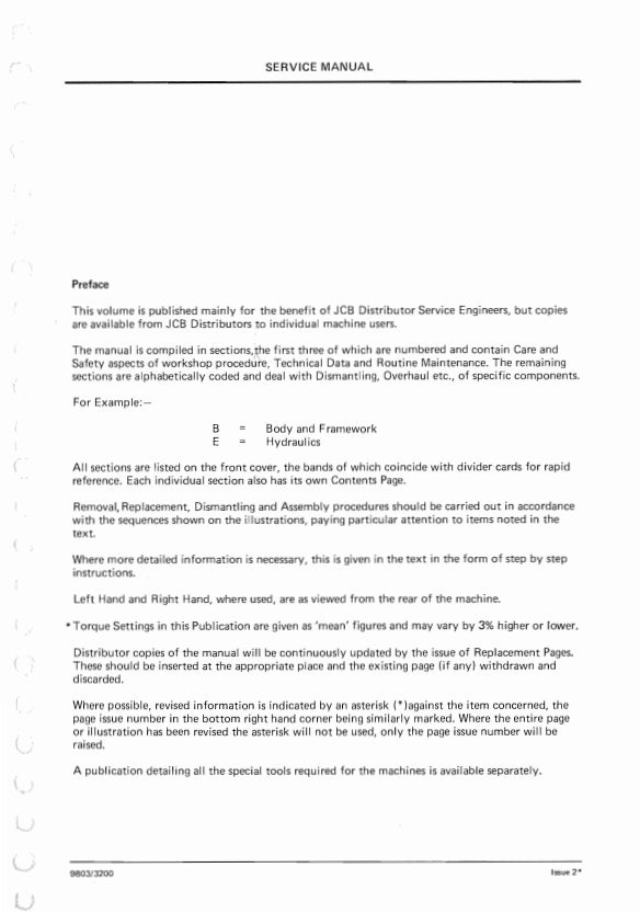EXCAVATOR LOADER SERVICE MANUAL 2D, 2DS, 3, 3C, 3CS, 3D, 700