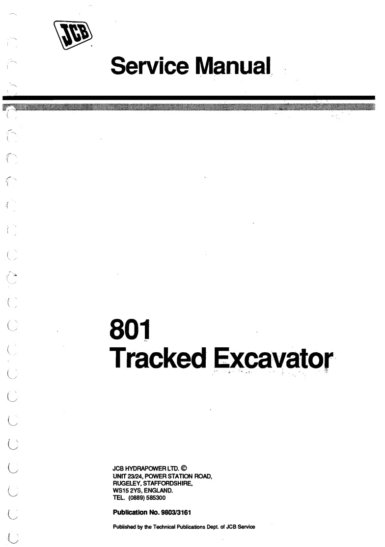 SERVICE MANUAL 801 tracked excavator