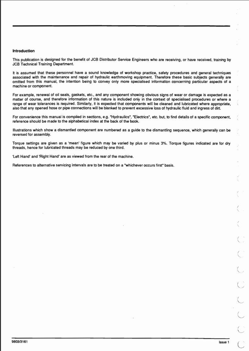 SERVICE MANUAL 801 tracked excavator