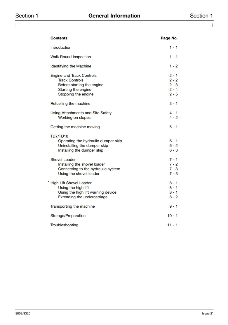 Service Manual Dumpster TD7, TD10
