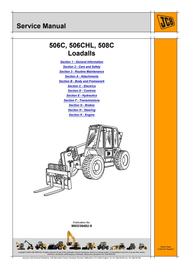 Service Manual 506C, 506CHL, 508C Loadalls