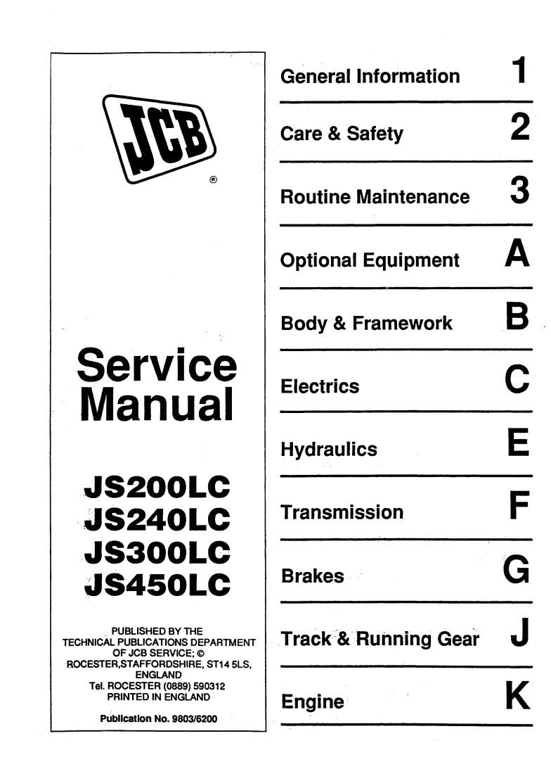 Service Manual JS200LC JS240LC JS300LC JS450