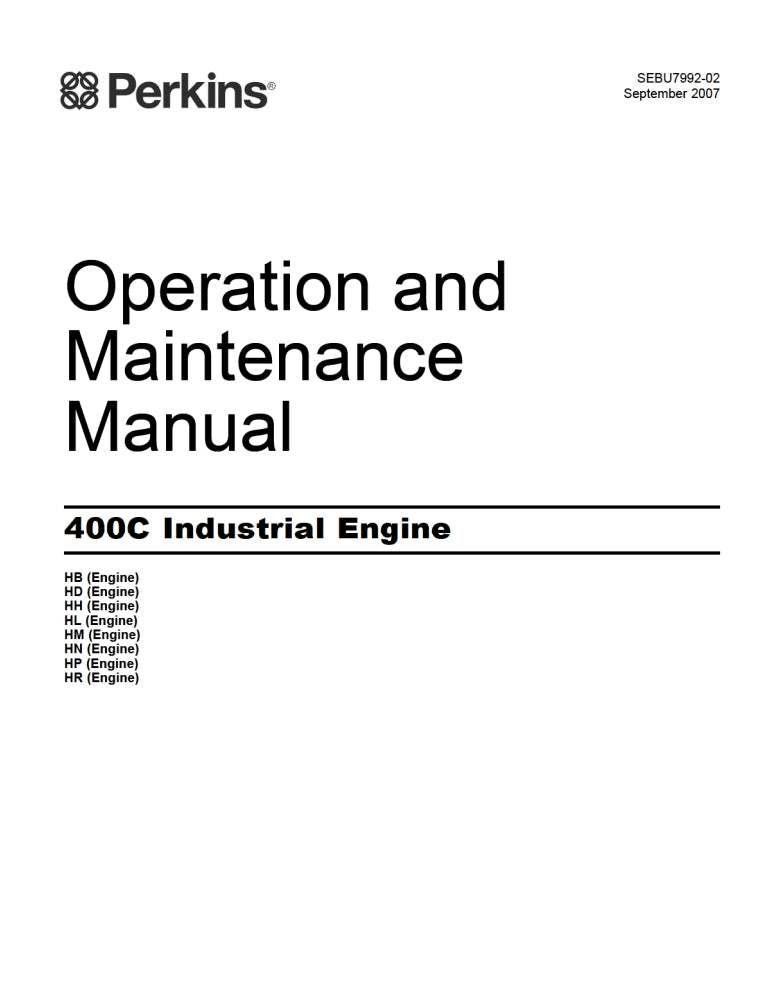 Operation and Maintenance Manual 400C Industrial Engine