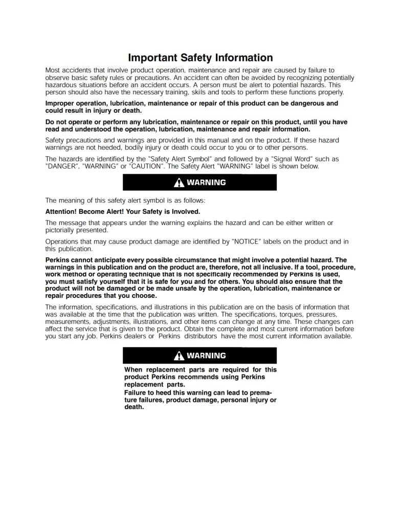 Operation and Maintenance Manual 400C Industrial Engine