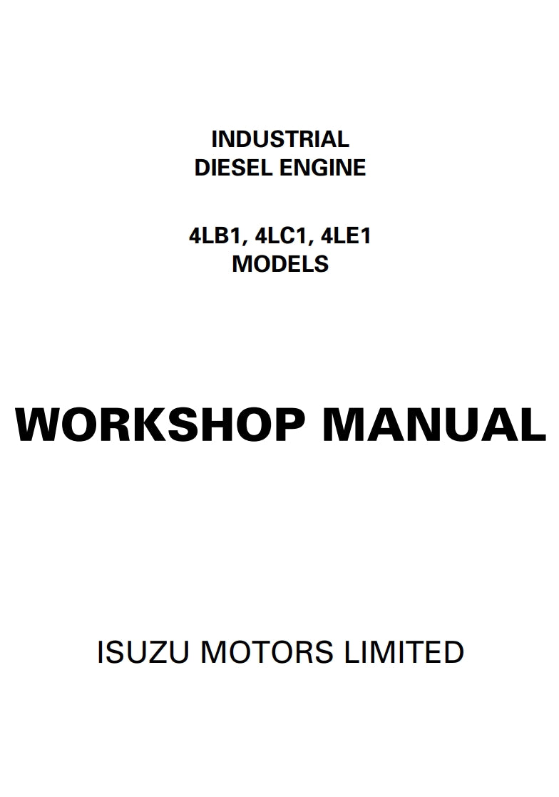 INDUSTRIAL DIESEL ENGINE 4LB1, 4LC1, 4LE1 MODELS