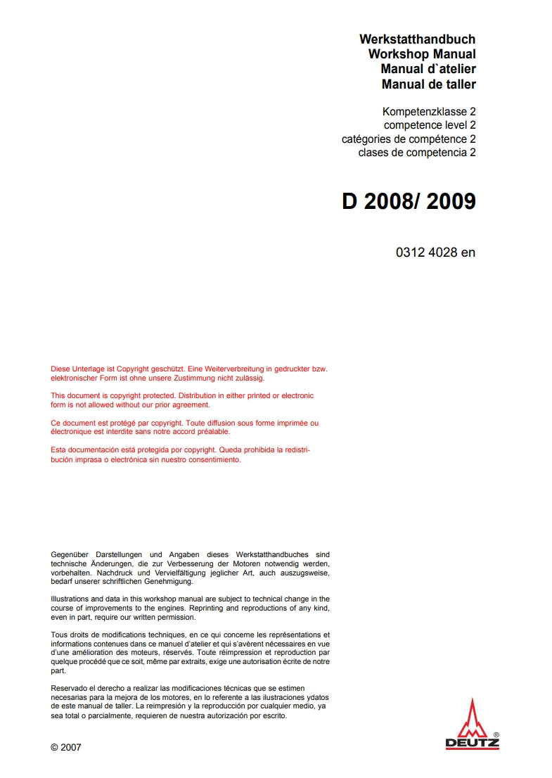 Workshop Manual D 2008/ 2009