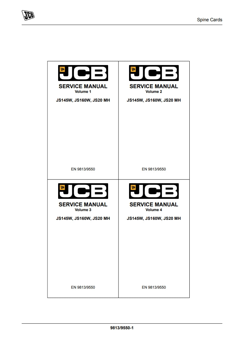 SERVICE MANUAL WHEELED EXCAVATOR JS145W, JS160W, JS20 MH