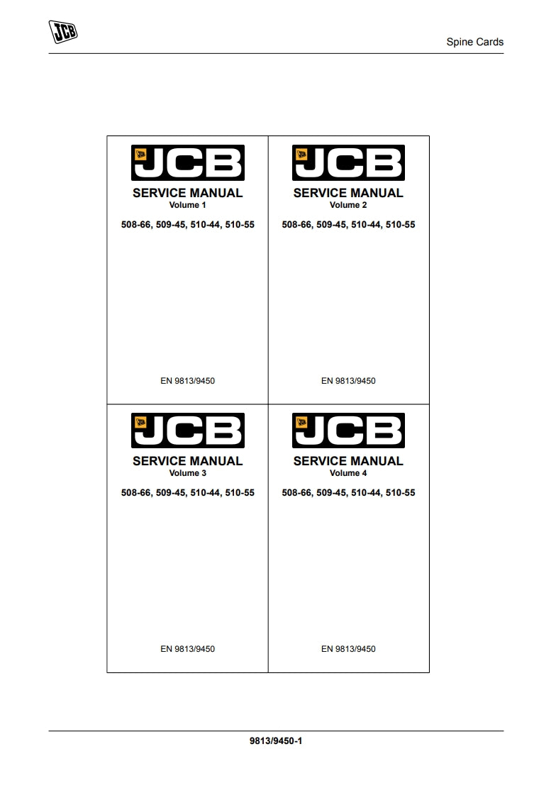 SERVICE MANUAL LOADALL (ROUGH TERRAIN VARIABLE REACH TRUCK) 508-66, 509-45, 510-44, 510-55