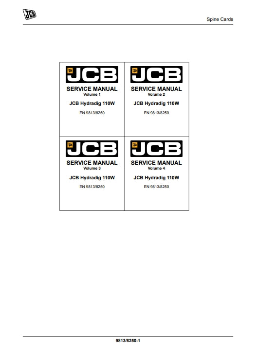 SERVICE MANUAL WHEELED EXCAVATOR JCB Hydradig 110W