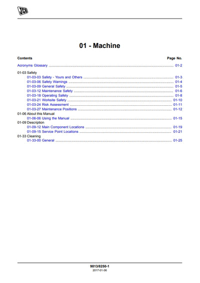 SERVICE MANUAL WHEELED EXCAVATOR JCB Hydradig 110W