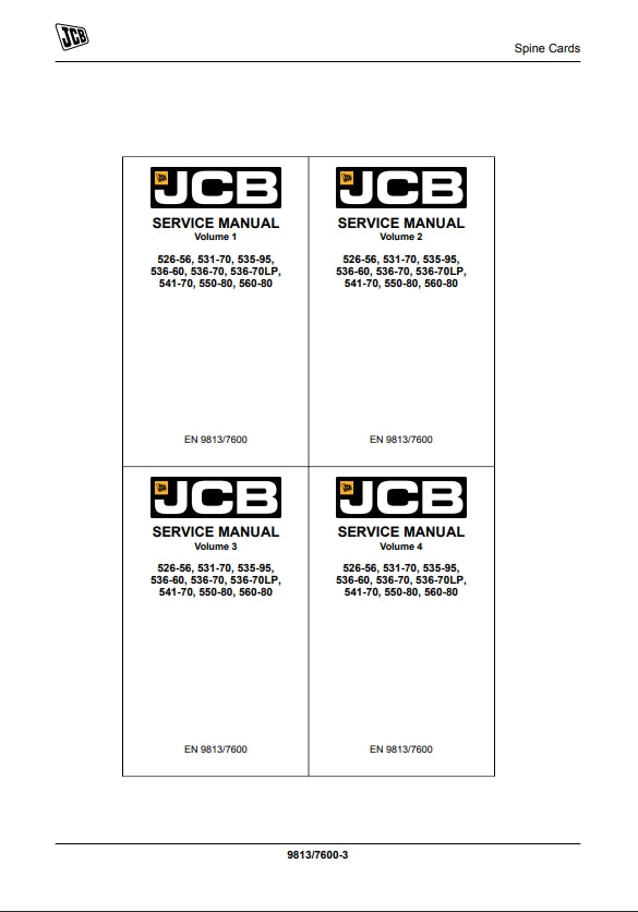 SERVICE MANUAL LOADALL (ROUGH TERRAIN VARIABLE REACH TRUCK) 526-56, 531-70, 535-95, 536-60, 536-70, 536-70LP, 541-70, 550-80, 560-80